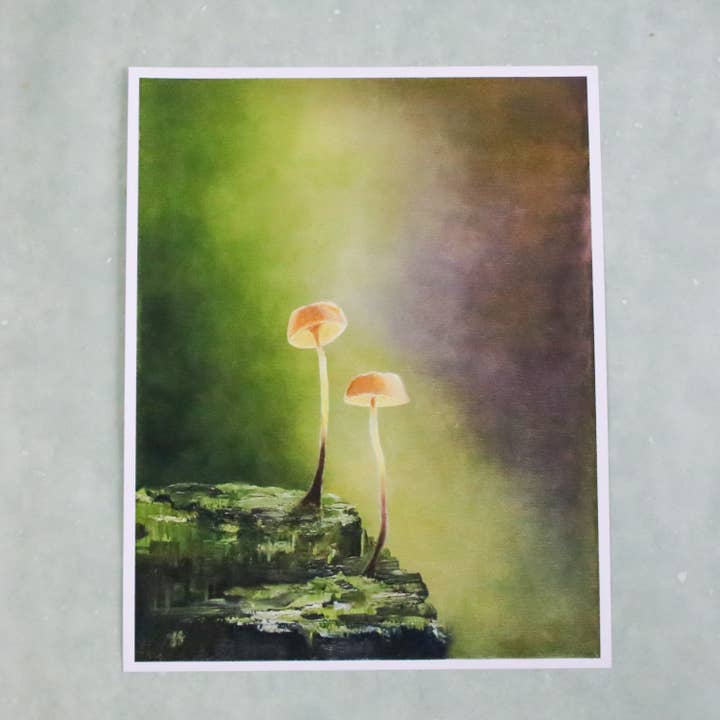 Tiny Mushrooms Signed Giclée Art Print 11x14" for wholesale by Jenna Smith