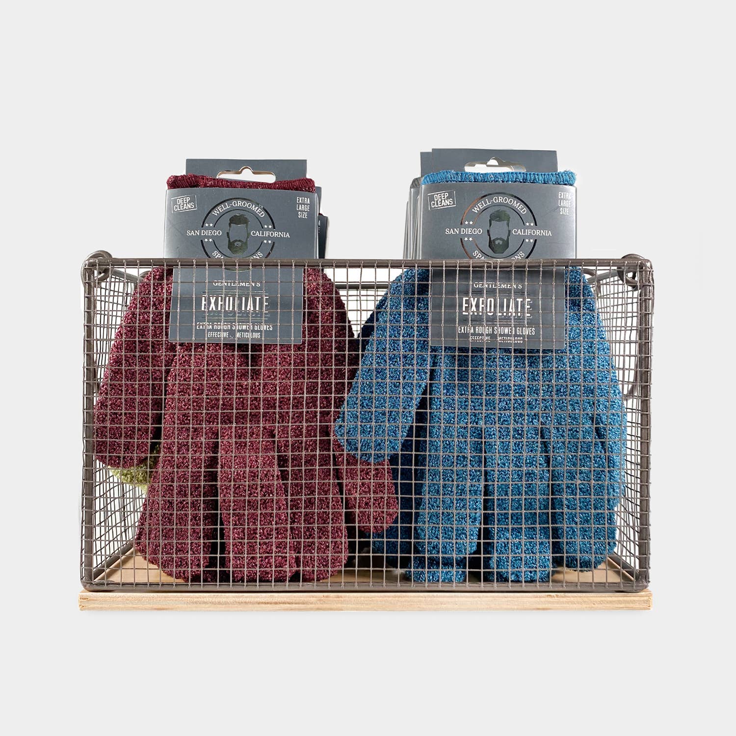 Bath Accessories Company - Wholesale Exfoliating gloves/mitts - Well Groomed Exfoliating Gloves Display 14 ct.