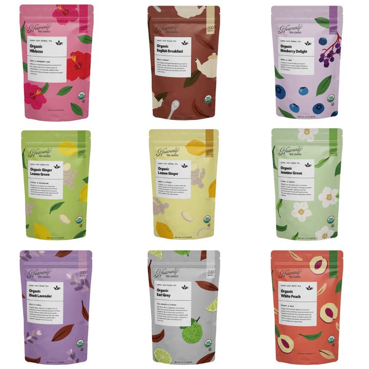 Heavenly Tea Leaves – wholesale Loose tea – Organic Bulk Restaurant Loose Leaf Tea Starter Set, 9 lb.