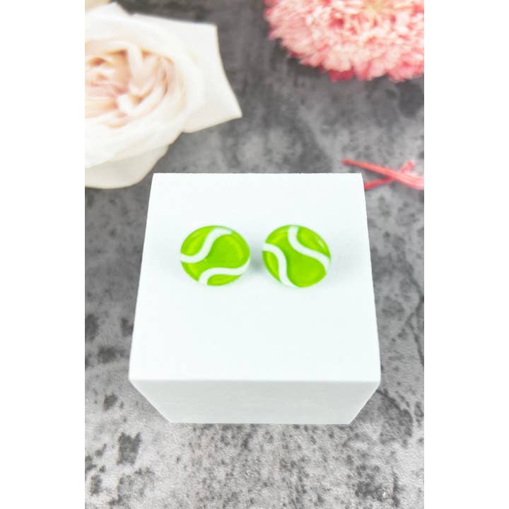 JHP Collection - Wholesale Stud/Post Earrings - VARIETY OF SPORTS BALL EPOXY MINI STUD EARRINGS14