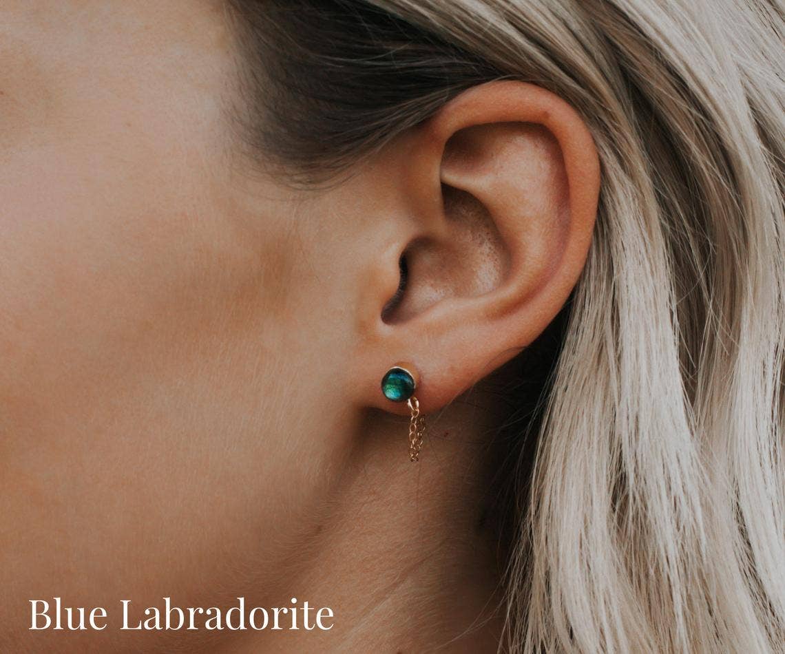 A Worthy Brand - Wholesale Dangle Earrings - Gemstone Stud Chain Earrings - Opal1