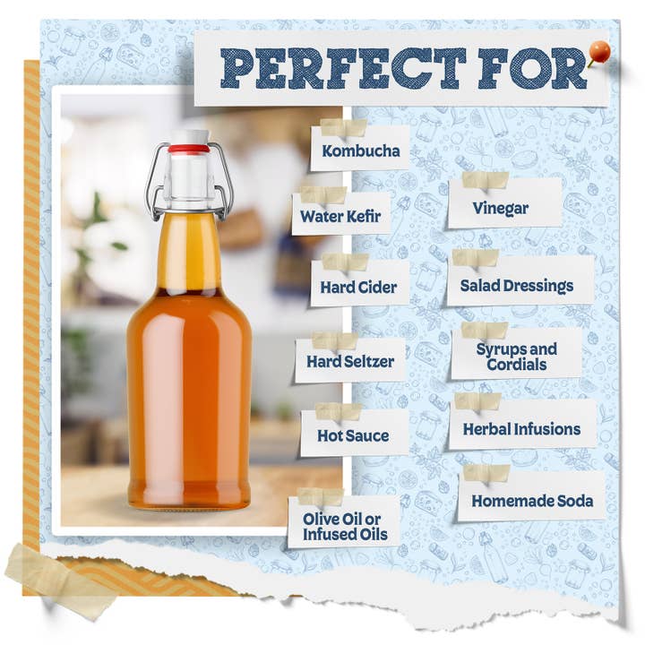 Fermentaholics - Wholesale DIY Drink Kit - Kombucha Bottling Kit, Flip Top