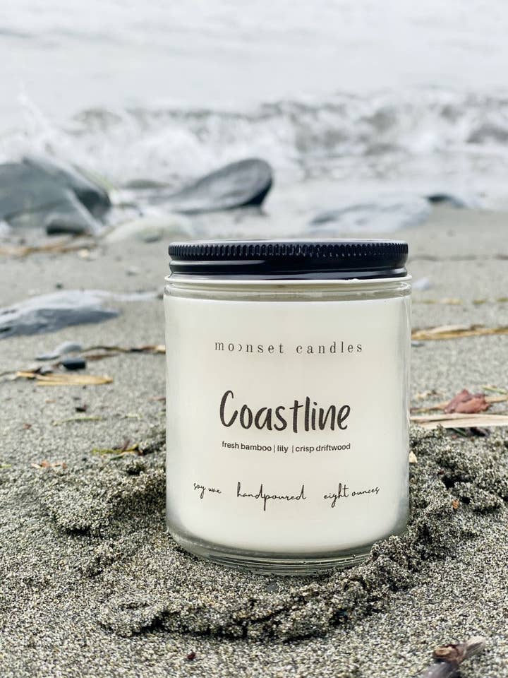 Vela de cera de soja Coastline de 8 oz para venta al por mayor de Moonset Candles