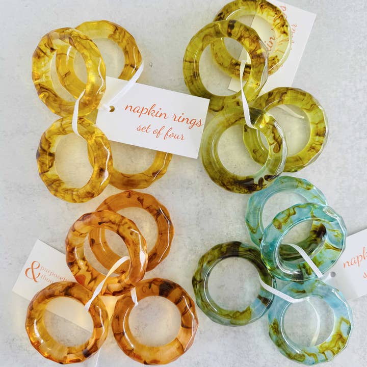 Dot and Army - Wholesale Napkin ring - Element Napkin Rings- set of four6