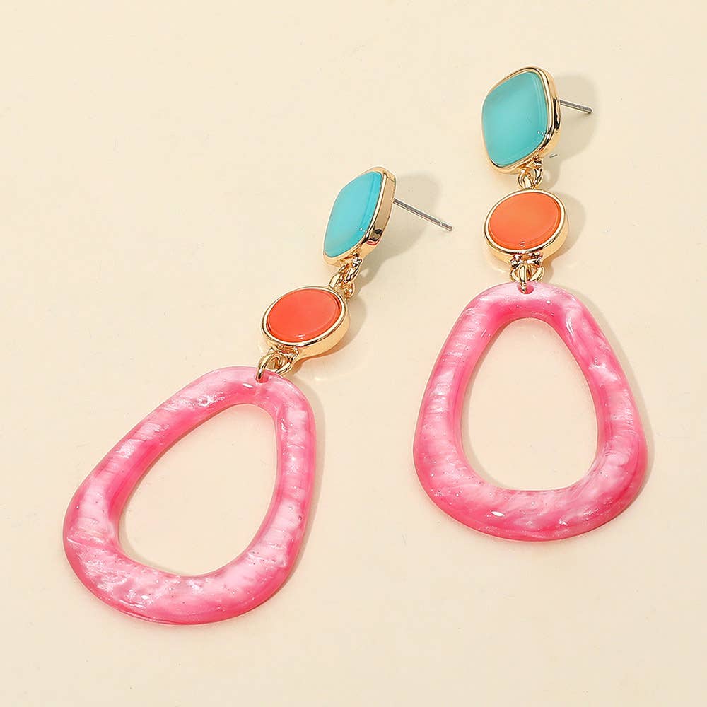 Sensibling Corp. - Wholesale Dangle Earrings - Chunky Sparkly Open Teardrop Hoop Link Drop Earrings4
