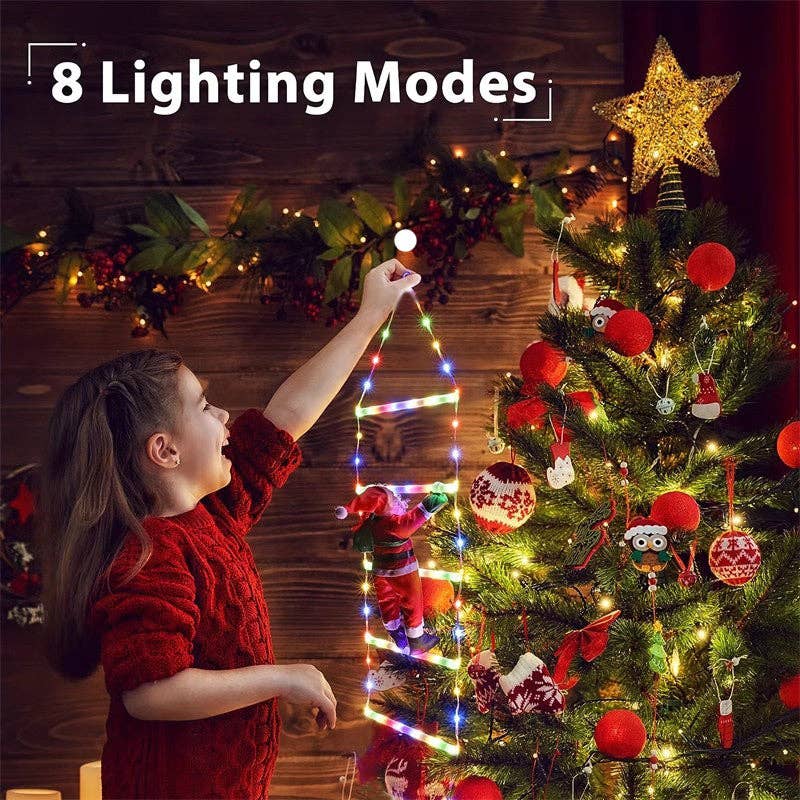 Infinite Basics - Wholesale Outdoor/Lawn Light - Climbing Santa LED Ladder Lights  - 1m Festive Holiday Decoration for Indoor & Outdoor Use, 8 Lighting Modes, Remote Controlled6
