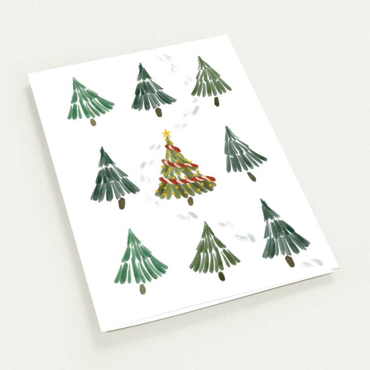 Christmas Tree Greeting Card for wholesale by Blackstar art
