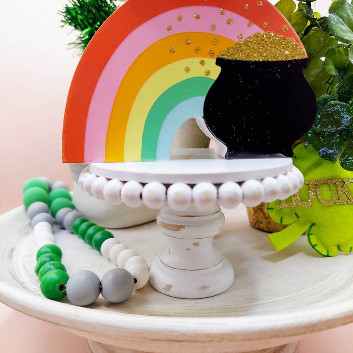 Crafty Wood Studios - Wholesale Desk Riser - 2.5" Mini Beaded Wood Riser, Beaded Farmhouse Riser6