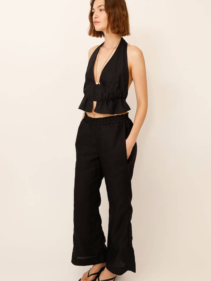 Shade Juana Open-Back Linen Halter Top for wholesale on Faire1