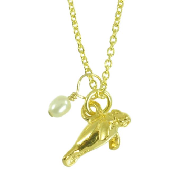 Plata - Wholesale Pendant/Charm Necklace - Sunshine & Saltwater Manatee Necklace1