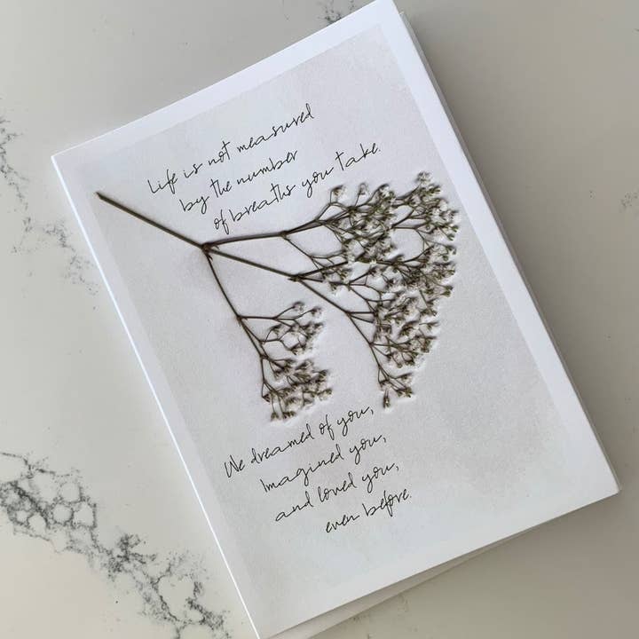 Karen Ritz Cards - Wholesale Sympathy Card - Baby's Breath Miscarriage Sympathy Notecard1