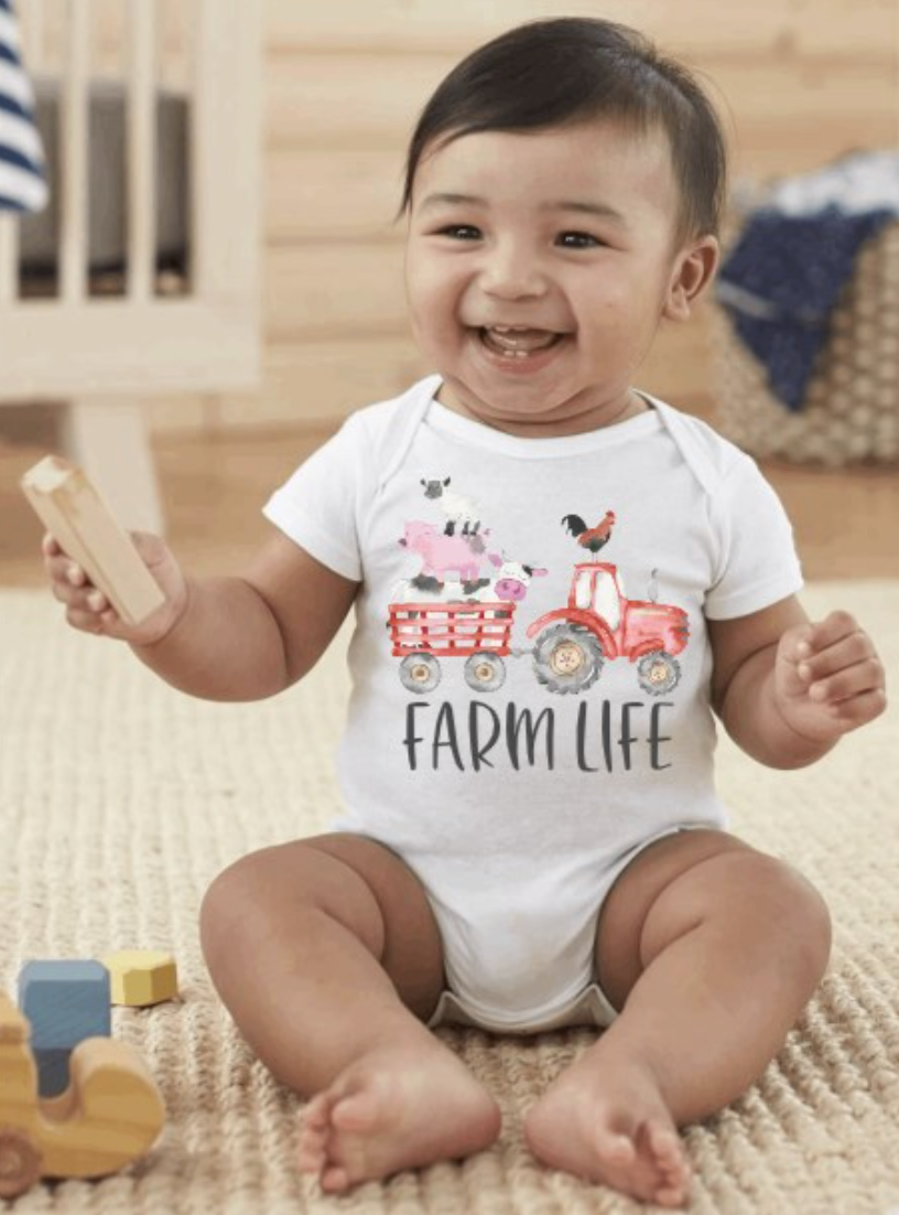 AvaryMaeInspirations - Vente Body (sans pieds) – bébé - Body pour bébé Farm Life4