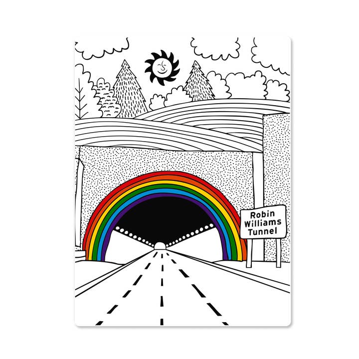 Autocollant du Tunnel Robin Williams pour la vente par Sweet Bippy Press