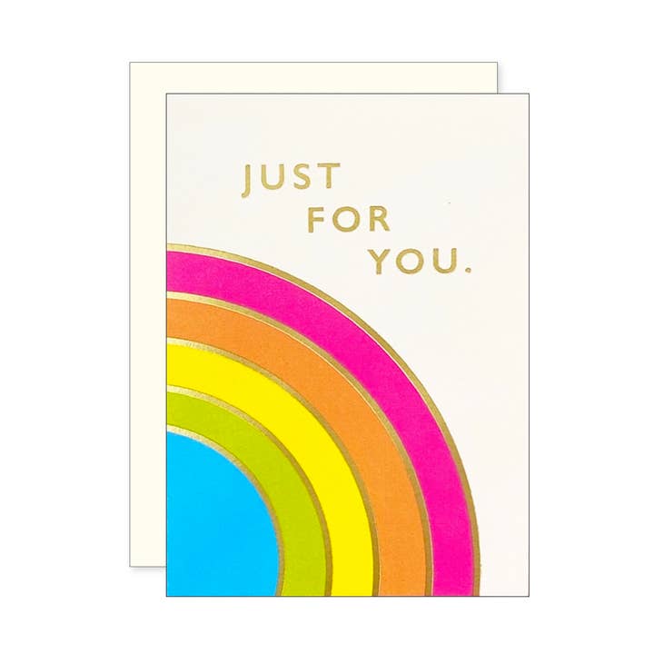 Rainbow Just for You Enclosure Card for wholesale by J.Falkner Cards