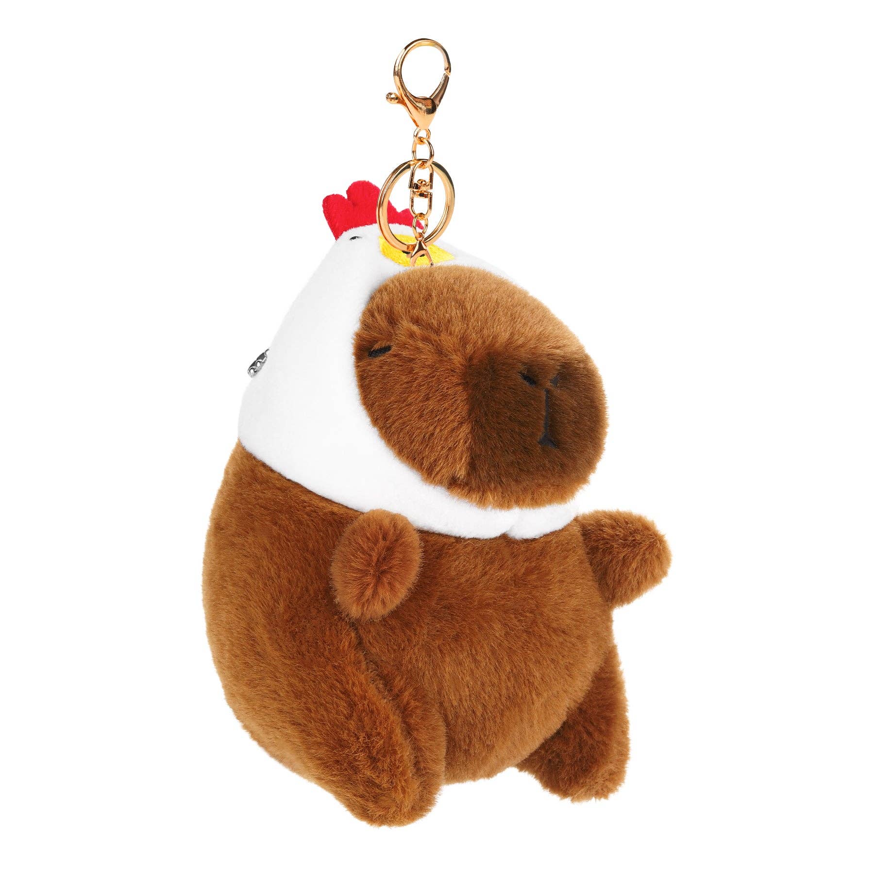 CapyFun - Vente Porte-clés – femme - Porte-clés peluche capybara avec poule2