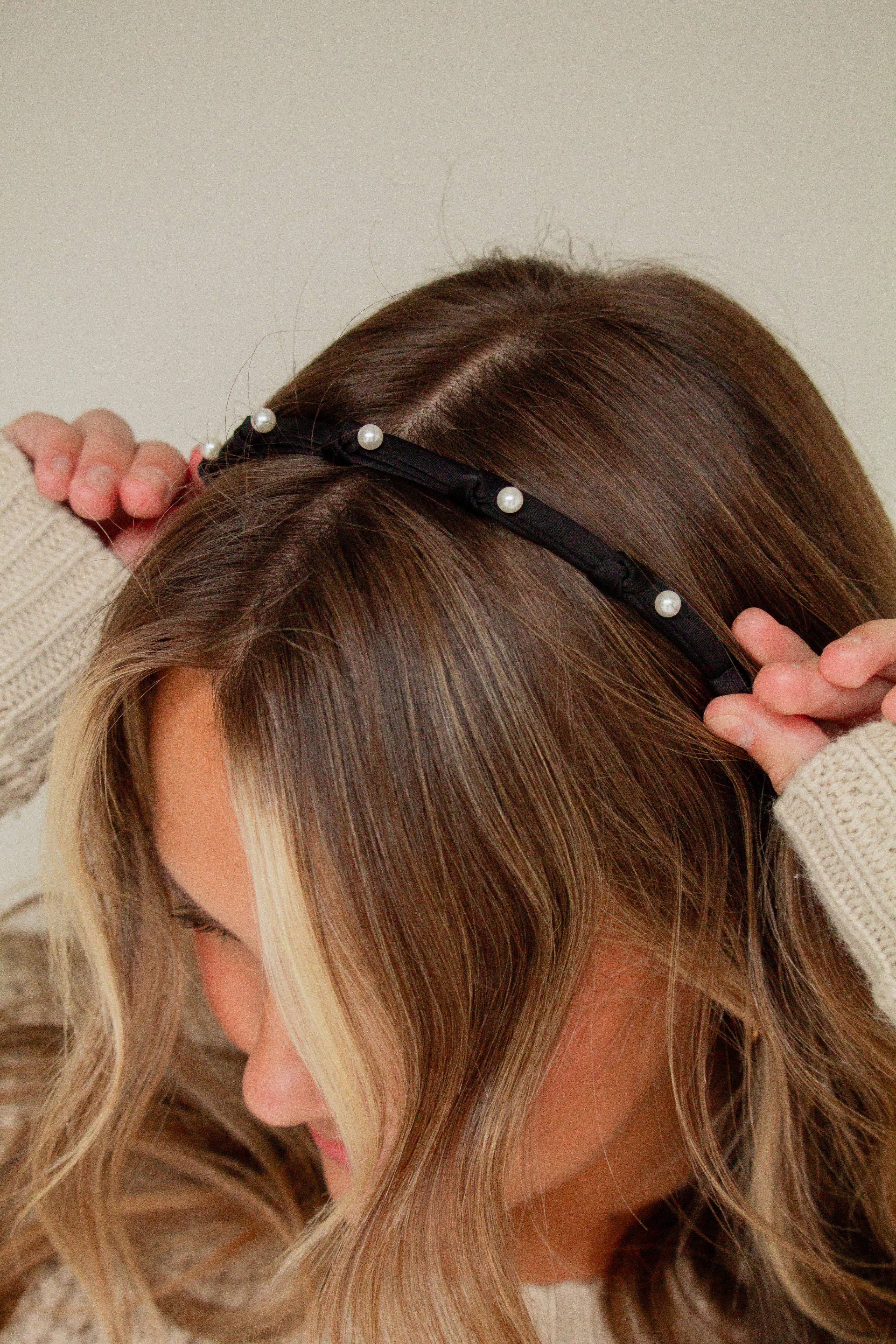 Shop Andi – wholesale Fashion headband – women's – Black Pearl Headband1