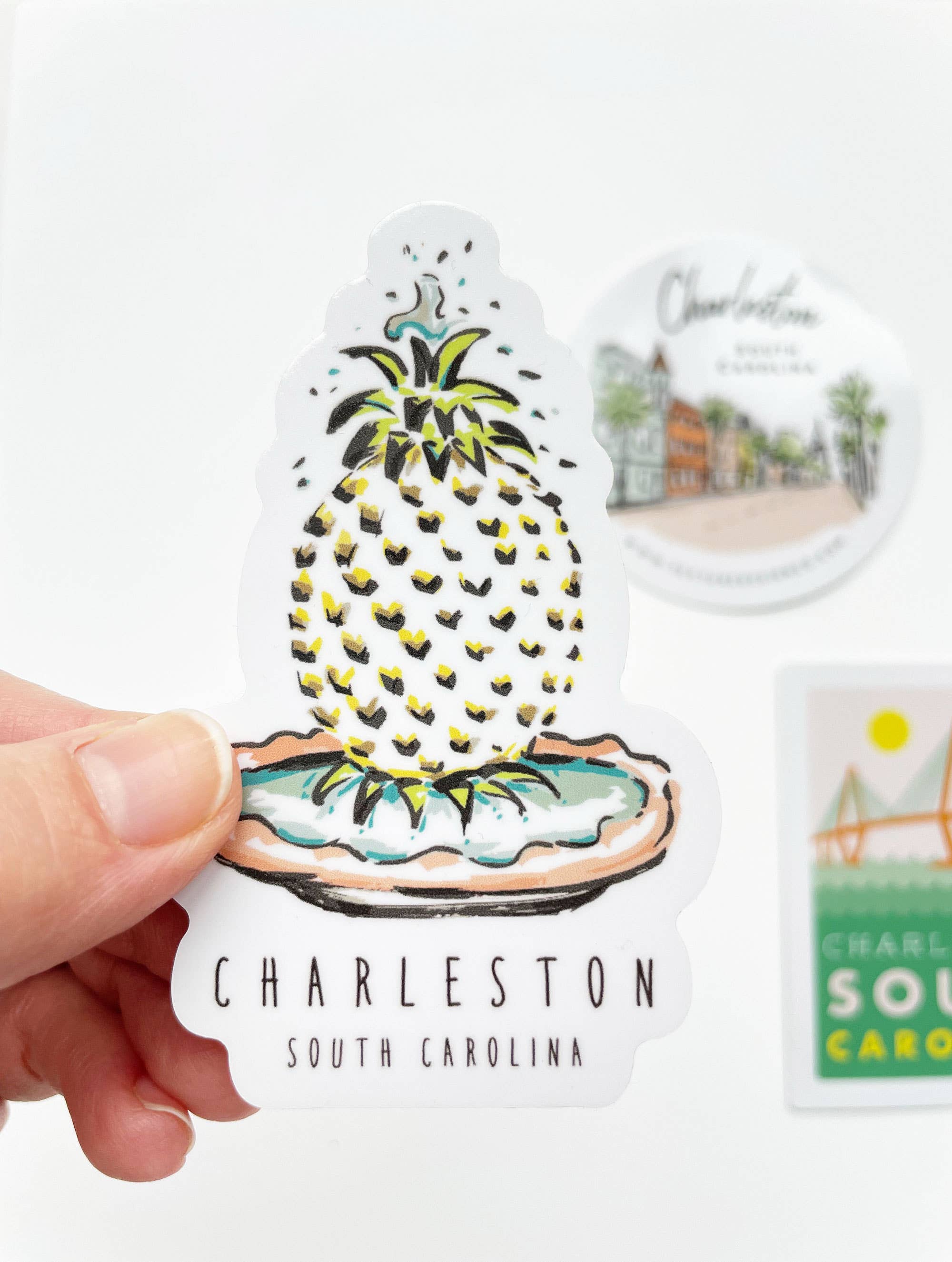 Texture Design Co - Wholesale Sticker - Charleston Pineapple Fountain Sticker3