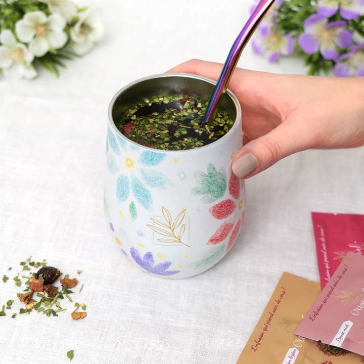 ORIGINAL MATE – Engroshandel Thermokop – Blomstret isoleret matekalebas med bombilla1