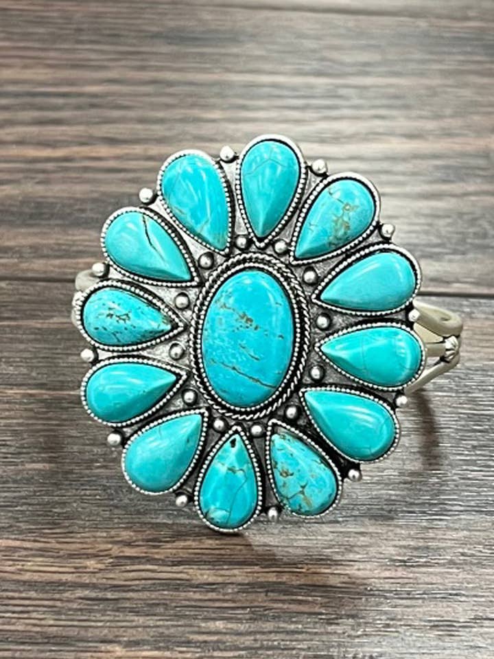 711269, Navajo Turquoise, Brass Cuff Bracelet for wholesale by ISAC Trading Inc
