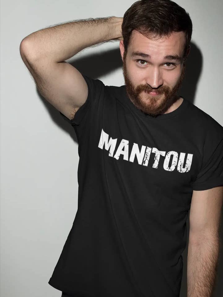 Herren-T-Shirt Graphique Imprimé Vintage Tee Manitou für den Großhandel von ULTRABASIC