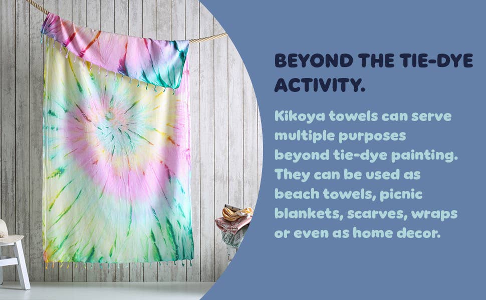Kikoya - Wholesale Beach Towel - White Beach Towel Tie-dye Sublimation Blanks Tiedye Quickdry25