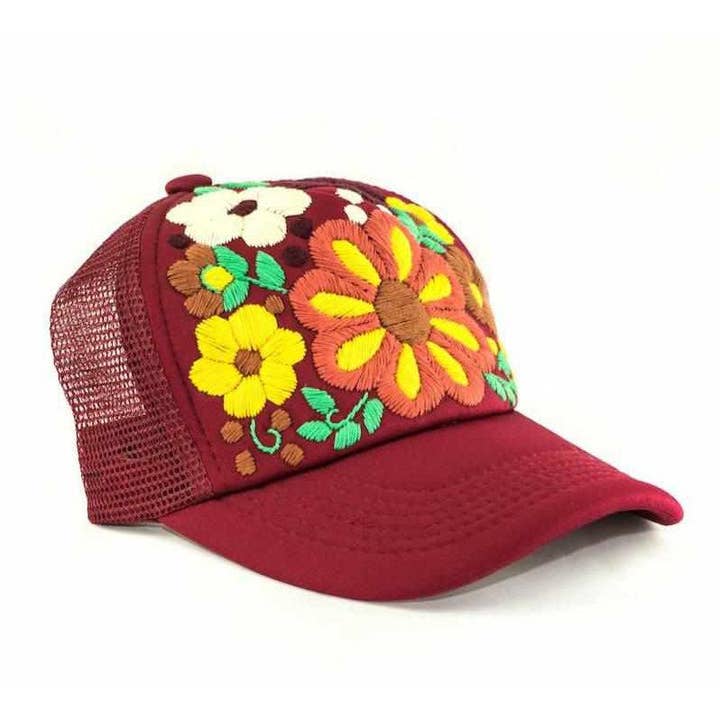 Lumily - Wholesale Trucker Hat - Women's - Tulum Hand Embroidered Trucker Flower Hat - Mexico17