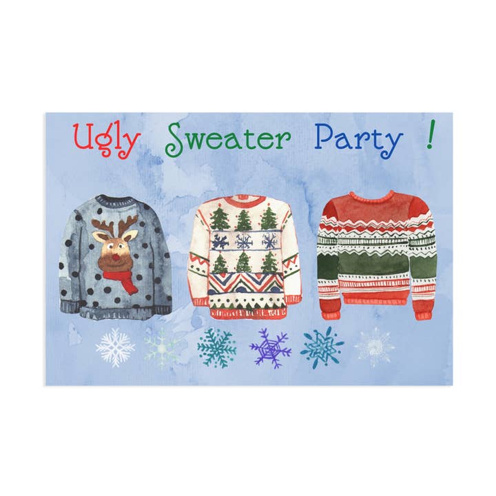 Ugly Sweater Party Postcard for wholesale by Postcard Circus