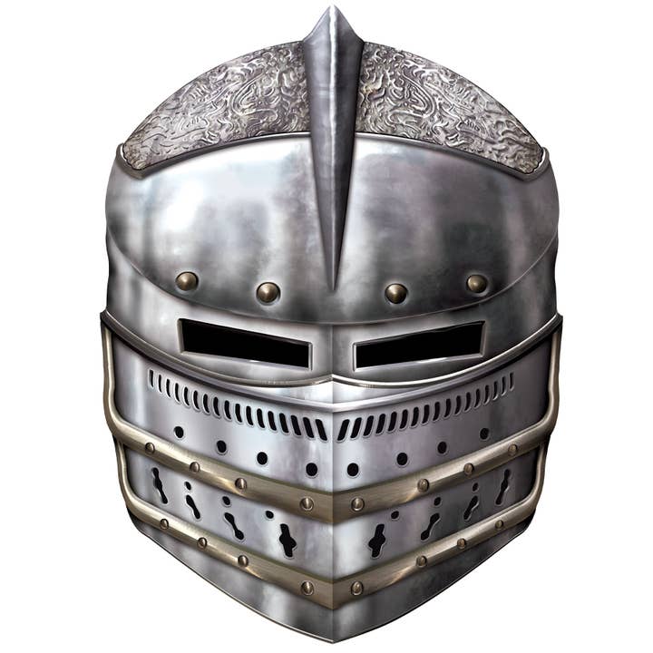 Beistle - Wholesale Costume - Unisex - Knight Masks, 12"-13¼", 4 per package, elastic attached4