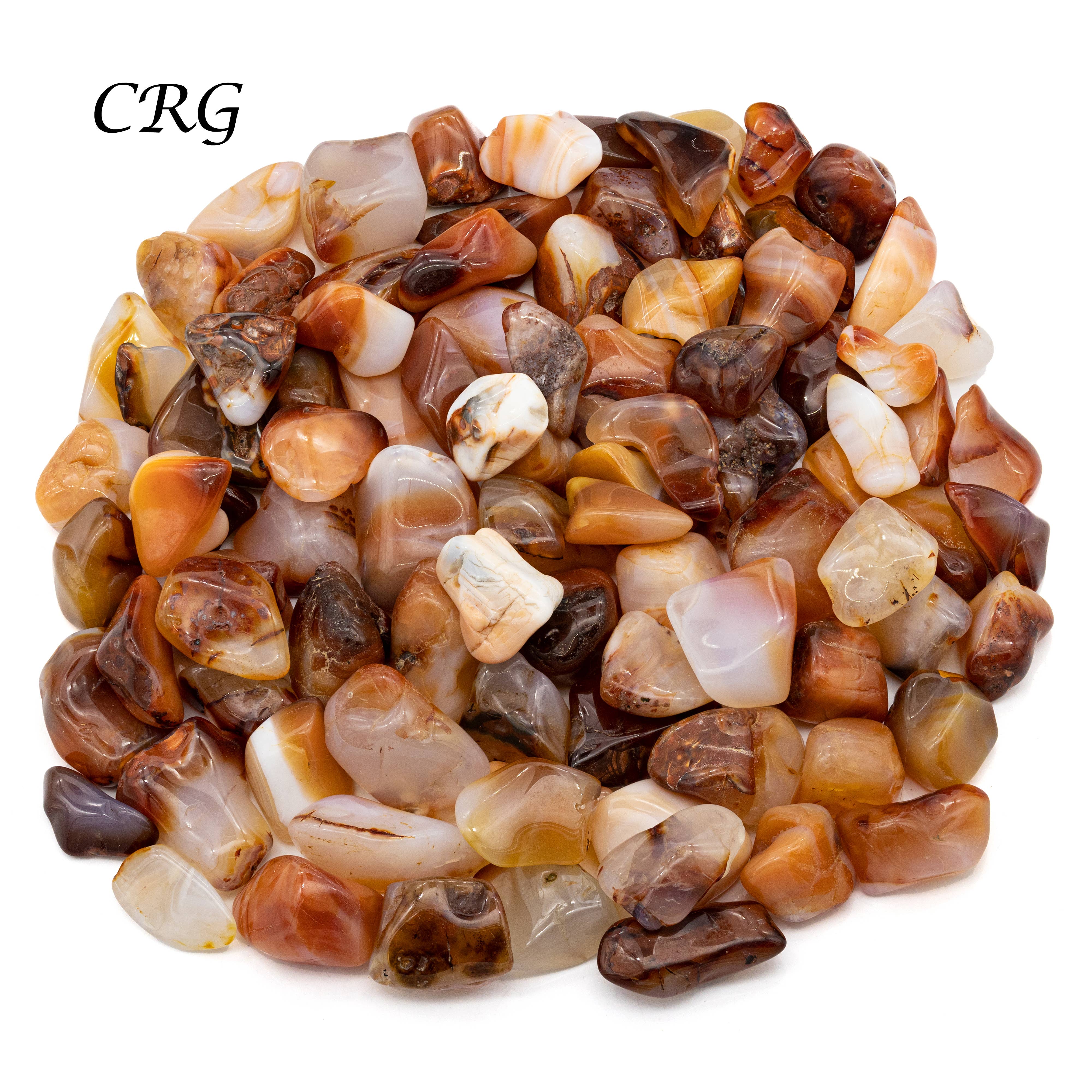 Crystal River Gems LLC - Wholesale Spiritual Stone/Crystal - 1 LB. LOT -  Carnelian Agate Tumbled Gemstones / 1" - 2" Avg0