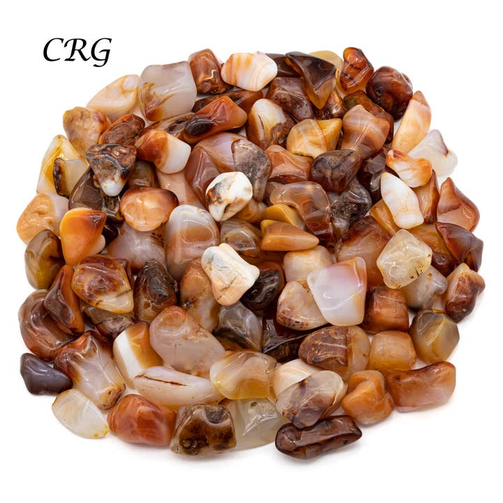 Crystal River Gems LLC - Wholesale Spiritual Stone/Crystal - 1 LB. LOT - Carnelian Agate Tumbled Gemstones / 1" - 2" Avg