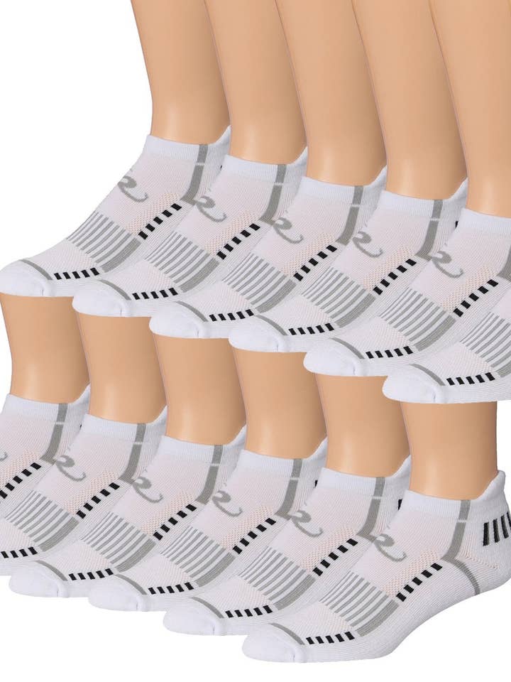 Ronnox Men's 12-Pairs Low Cut Running & Athletic Performance Tab Socks for wholesale by Gold Hose LLC