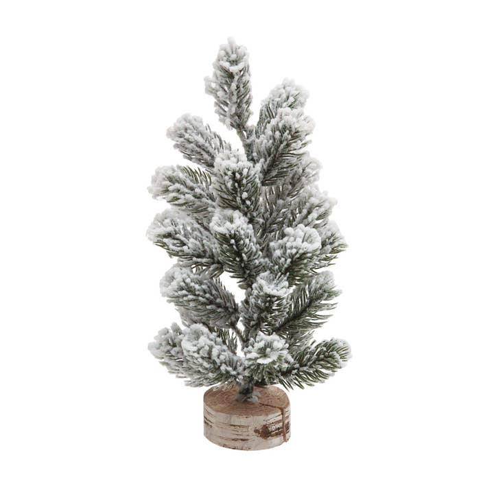 Albero floccato Med con ceppo per la vendita all'ingrosso da parte di CWI Gifts