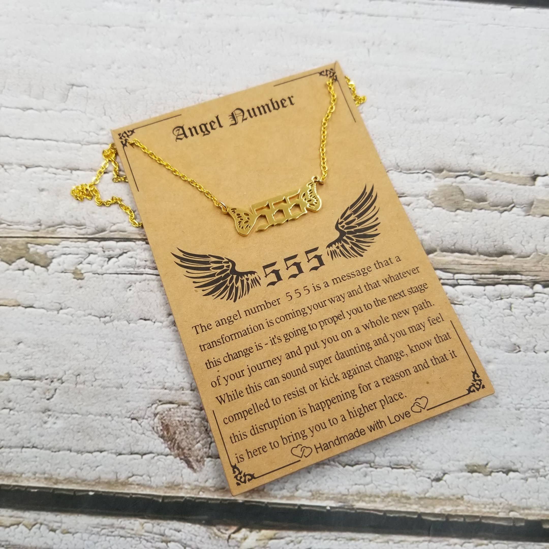 Treasure Wholesale – Colar pingente/pendente por atacado – Colar de Bênção com Número de Asas de Anjo4