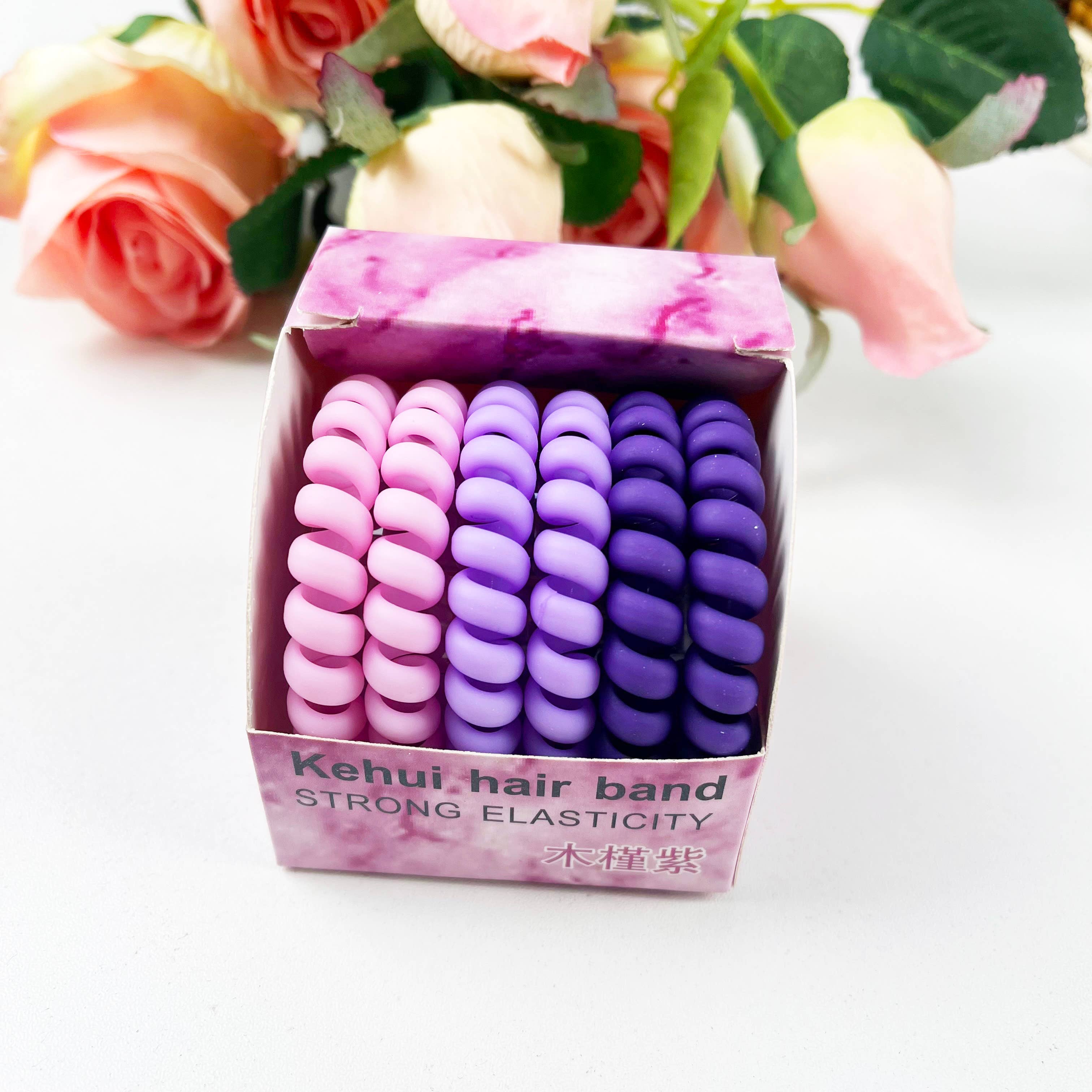 SoapElenGlen - Wholesale Hair Tie - Matte Multicolor Boxed Phone Cord Hair Tie6