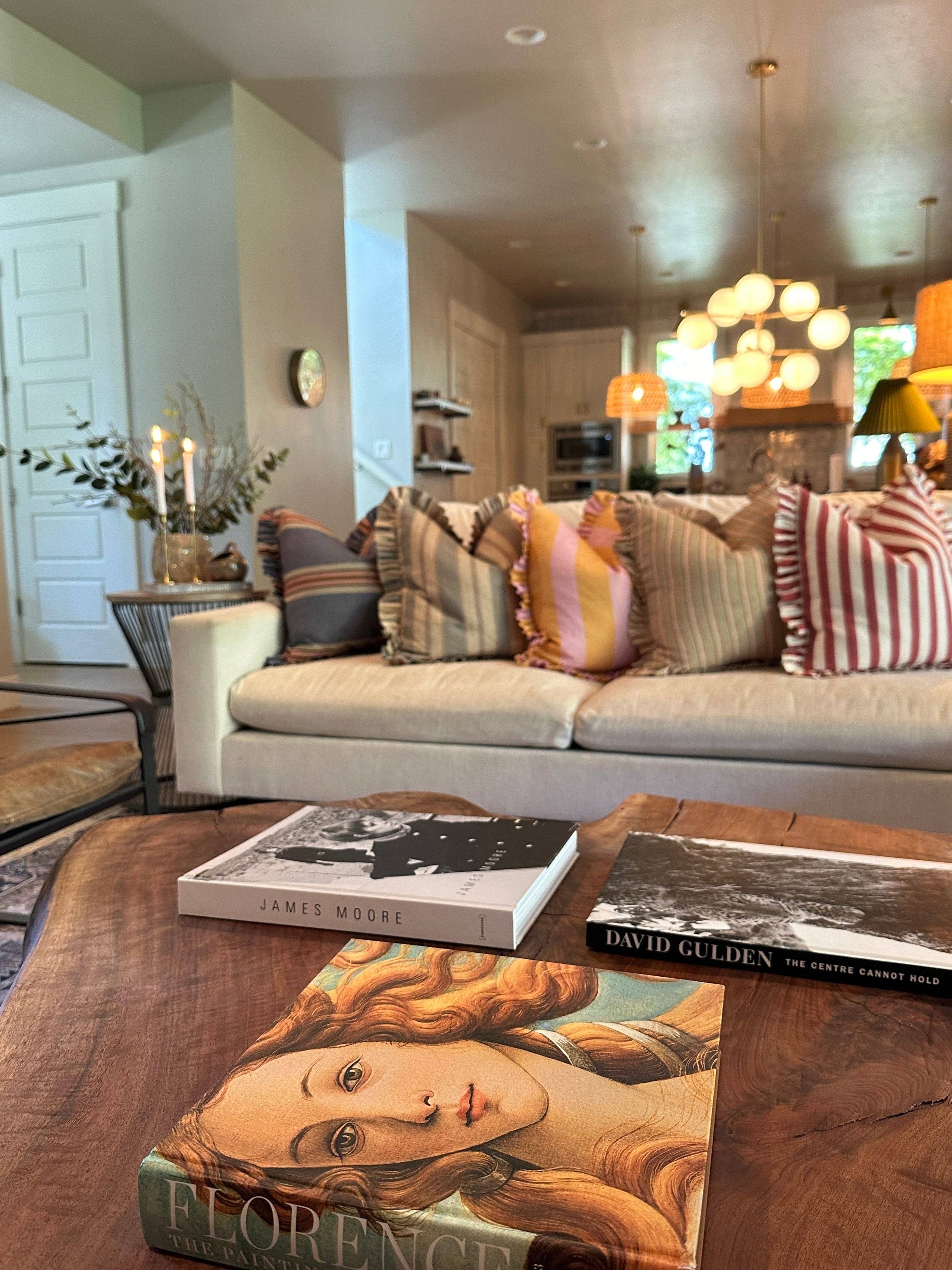 Rennah Collective - Wholesale Throw/Decorative Pillow - Olive and Sage Striped-Ruffle Pillow Cover3