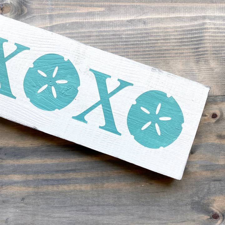 Anchored Soul Designs - Wholesale Sign - Sand Dollar XOXO Sign, Valentine's gift beach coastal decor6