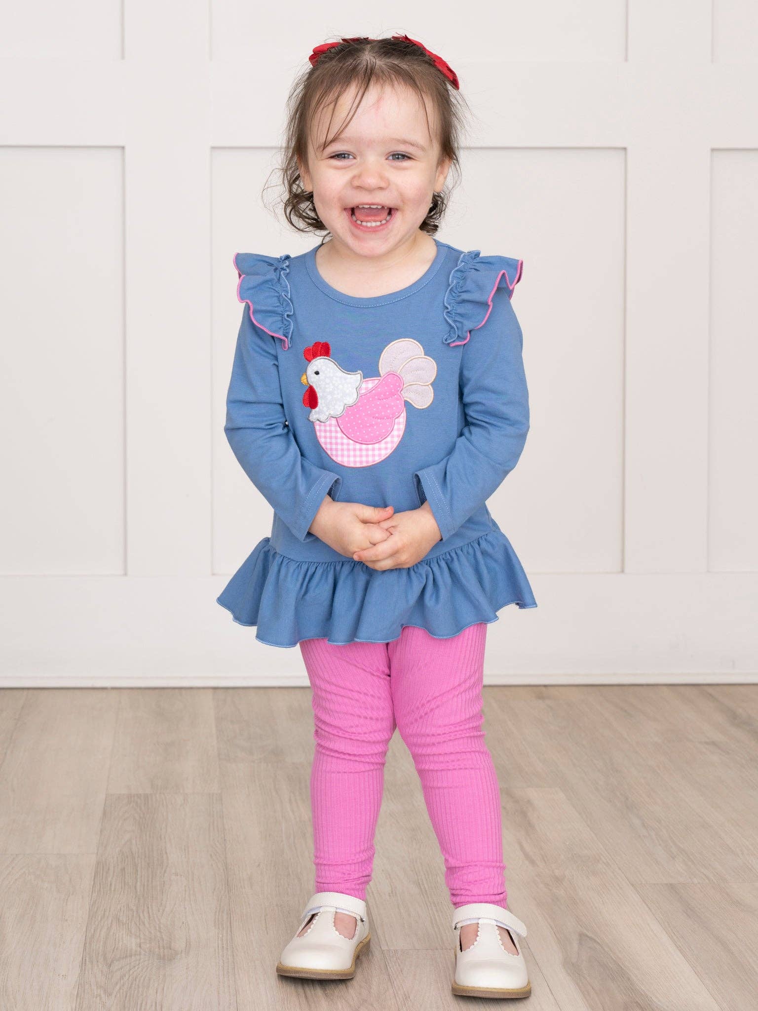 Marie Nicole Clothing - Wholesale Top & Leggings Set - Kids - Feathered Friend Ruffle Outfit3