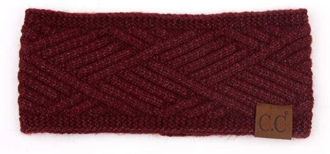 Funky Junque – Bandana - Mulher por atacado – Headwrap listrado diagonalmente (Borgonha)1