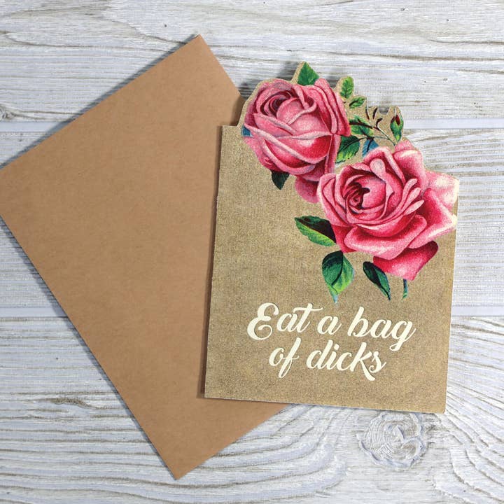Bad Betty Greeting Co. - Wholesale Everyday Greeting Card - Eat a Bag of Dicks - Funny Vintage Insult Card1