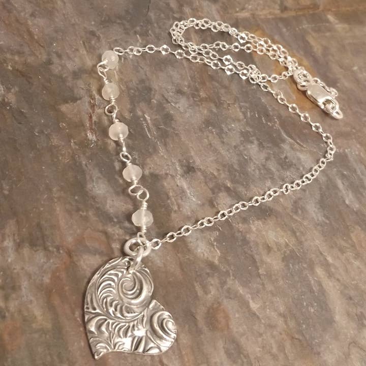 Aimee - Silver Heart Necklace for wholesale by Felicity Jewelry Designs