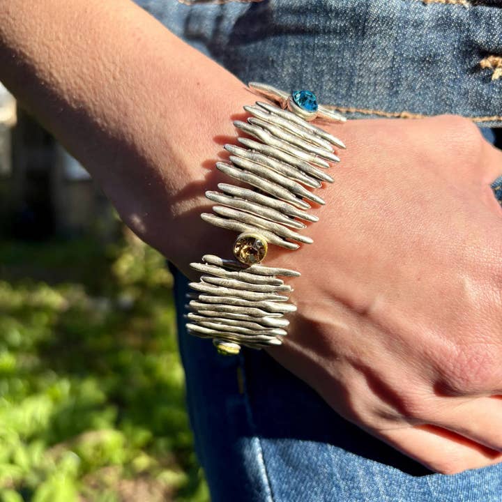 1988T spike model genuine leather cord pewter, silver pltd for wholesale by Volare