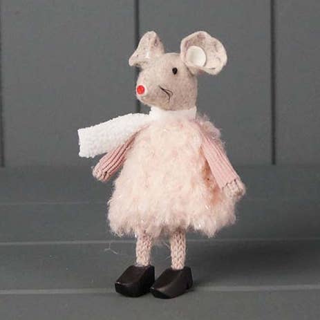 Stoffmaus in Holzschuhen für den Großhandel von Satchville