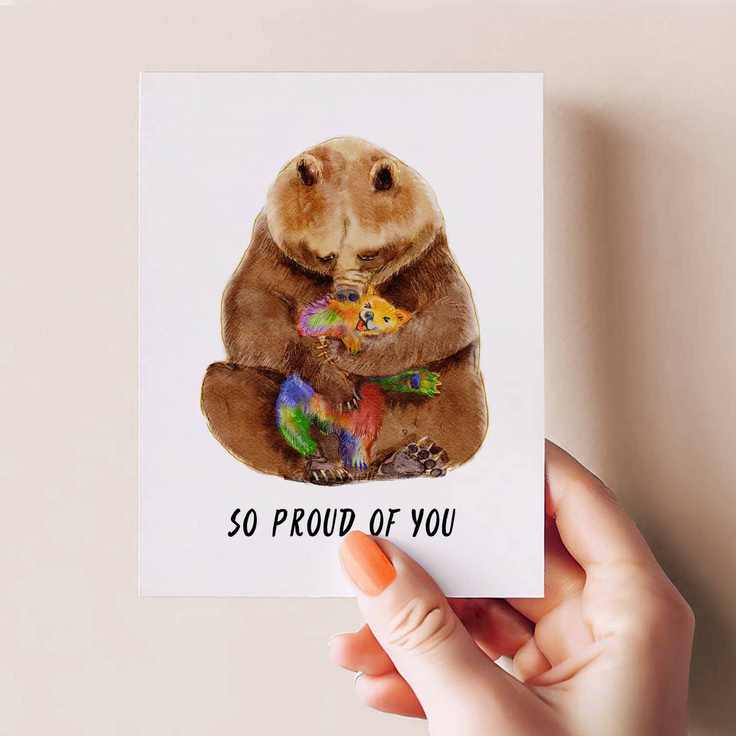 Liyana Studio - Wholesale Everyday Greeting Card - LGBTQ Bear Hug - Funny Pride Blank Card4