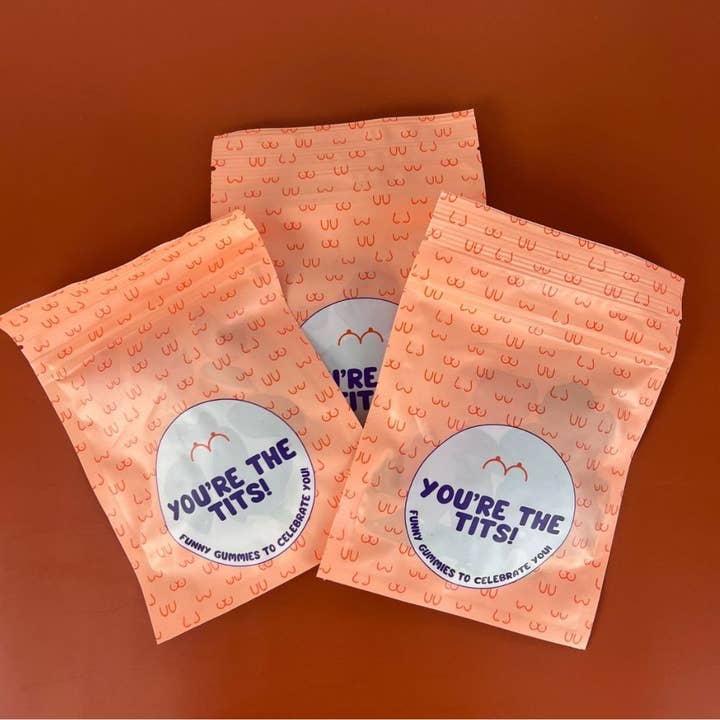 Rain Parade Gifts, Gags, and Novelties - Wholesale Gag Gift/Novelty Gift - You're The Tits! Funny Gummies