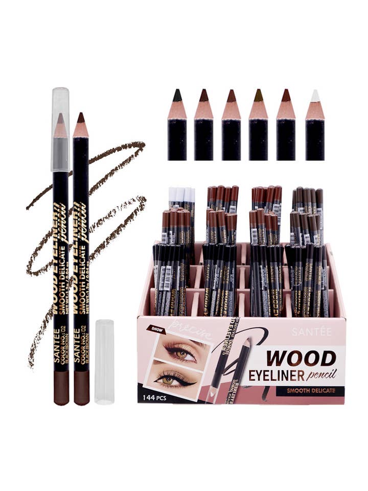 Santee STL101-EYW1 Wood Eyeliner Pencil Display - 144 for wholesale by PINEAPPLE Beauty