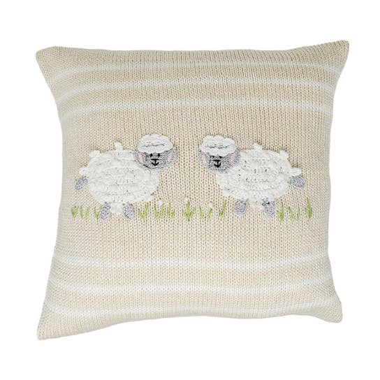 Cuscino in agnello da 10" - Ecru per la vendita all'ingrosso da parte di Melange Collection