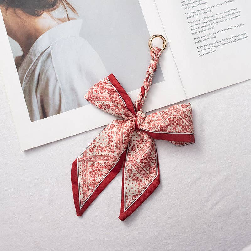 Dipped Shop - Wholesale Purse/Bag Accessory - Women's - Elegant Satin Scarf Bow Bag Charms DP25D6789