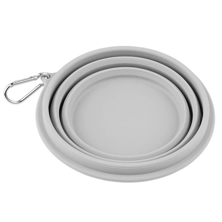 Collapsible Water Bowl: Grey for wholesale by Lola & The Wolf