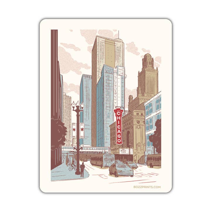 Chicago Loop Sticker/Magneet voor wholesale door Bozz Prints