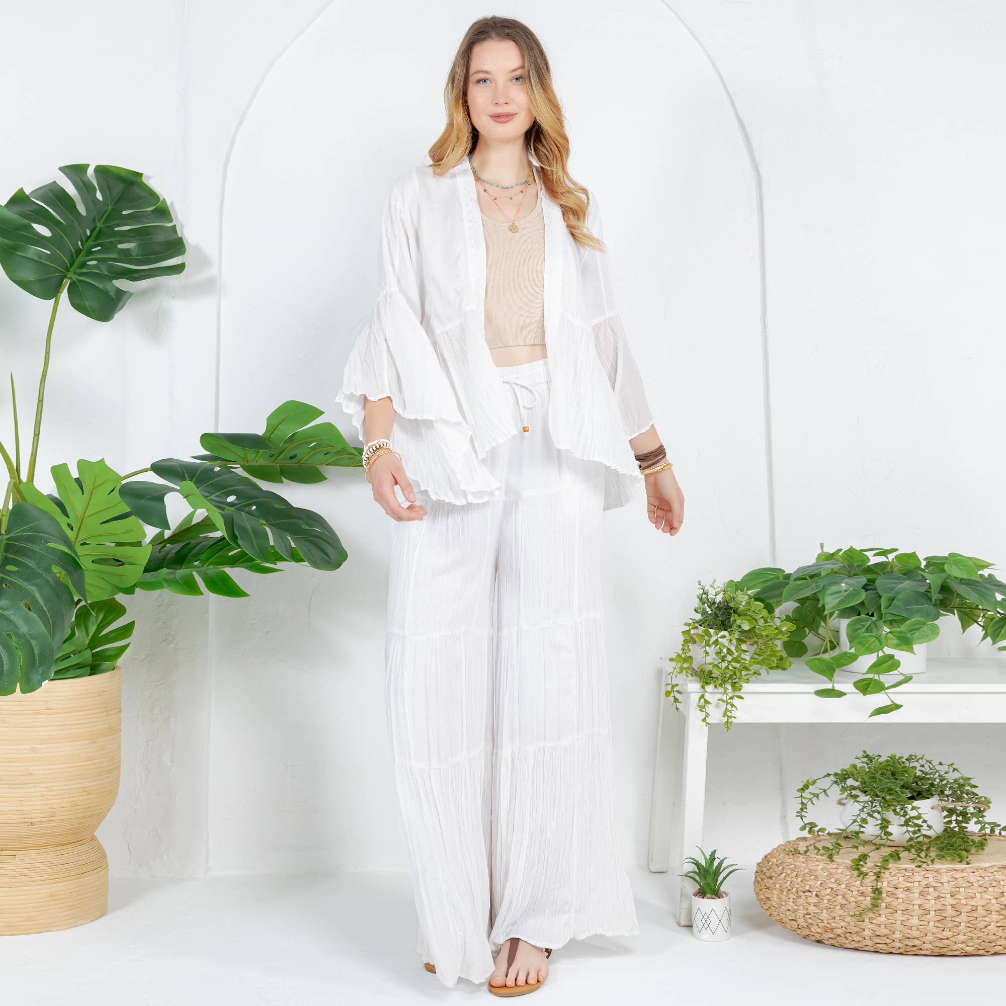 Young Threads - Wholesale Kimono - Women's - Elegant Kimono-Inspired Frill Shrug - New Style6